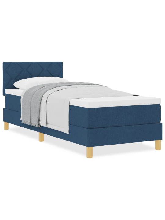 Box spring postel s matrací modrá 80x200 cm tkanina