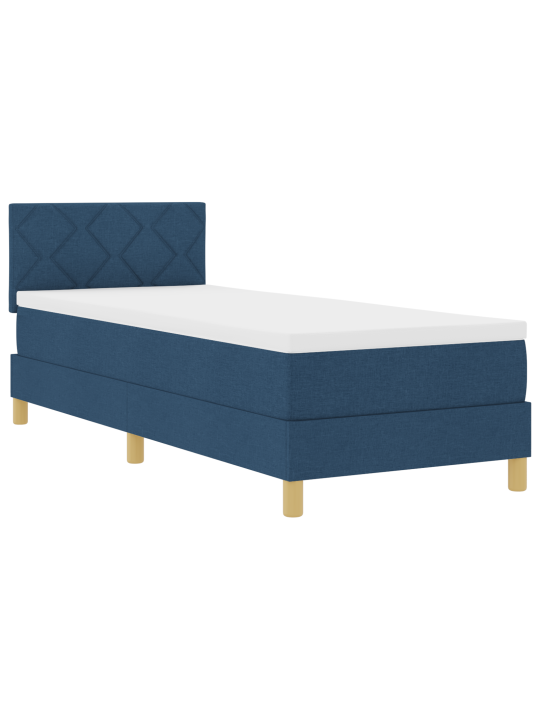 Box spring postel s matrací modrá 80x200 cm tkanina