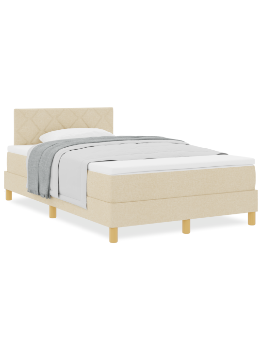 Box spring postel s matrací krémová 120x200 cm tkanina