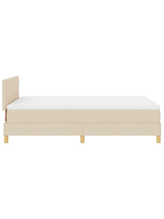 Box spring postel s matrací krémová 120x200 cm tkanina