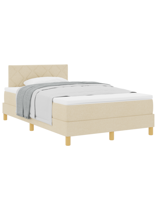 Box spring postel s matrací krémová 120x200 cm tkanina