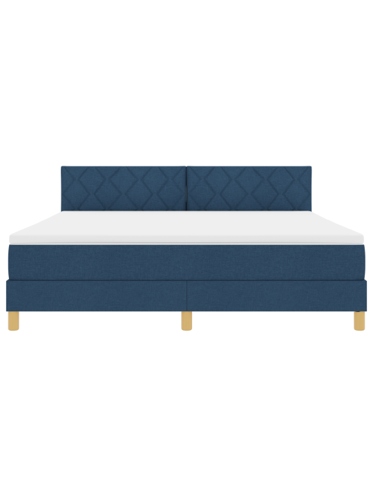 Box spring postel s matrací modrá 180x200 cm tkanina