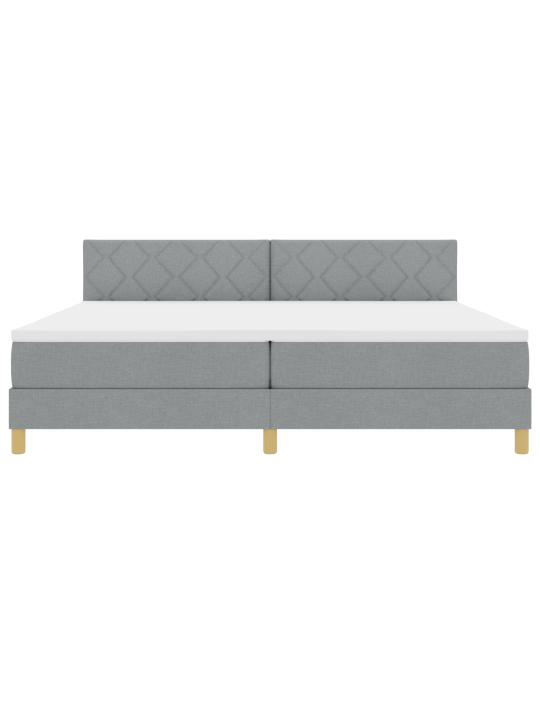 Box spring bed s matrací světle šedá 200x200 cm tkanina