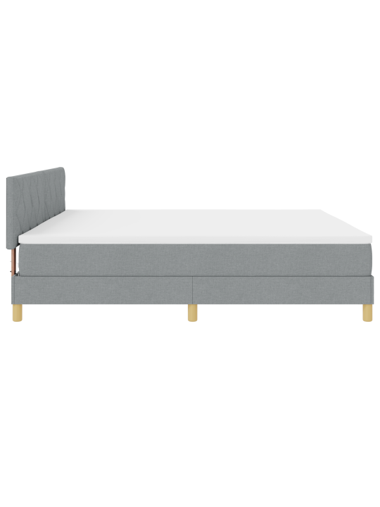 Box spring bed s matrací světle šedá 200x200 cm tkanina