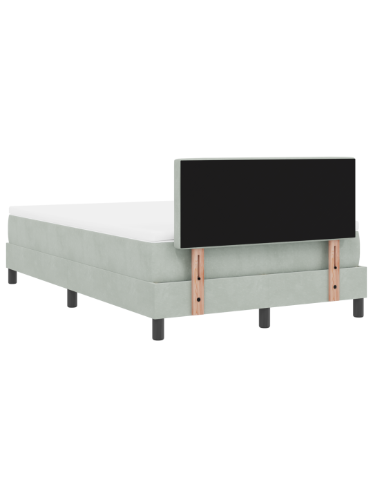 Box spring postel s matrací světle šedá 120x200 cm samet