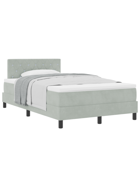 Box spring postel s matrací světle šedá 120x200 cm samet