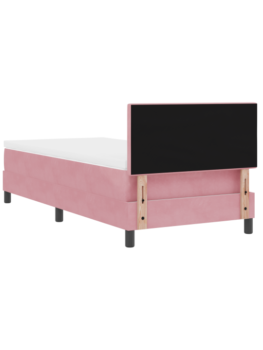 Box spring postel s matrací růžová 80x200 cm samet