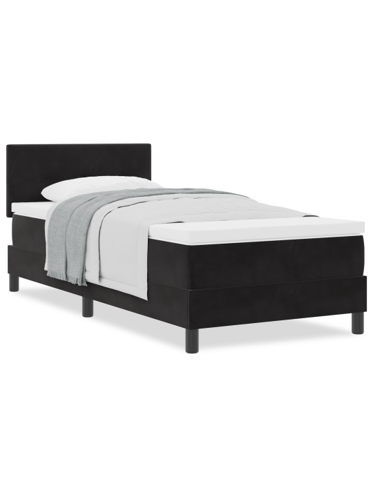 Box spring postel s matrací černá jednolůžko samet