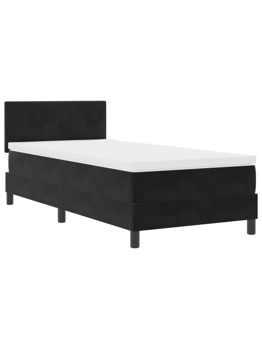 Box spring postel s matrací černá jednolůžko samet