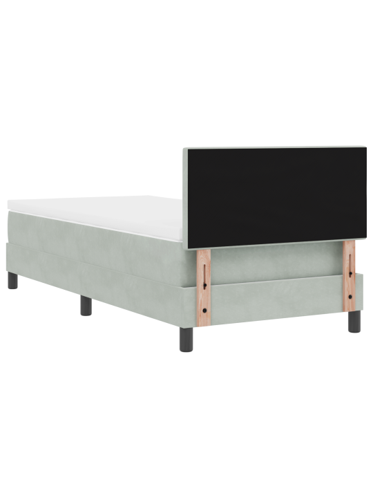 Box spring postel s matrací světle šedá 90x200 cm samet