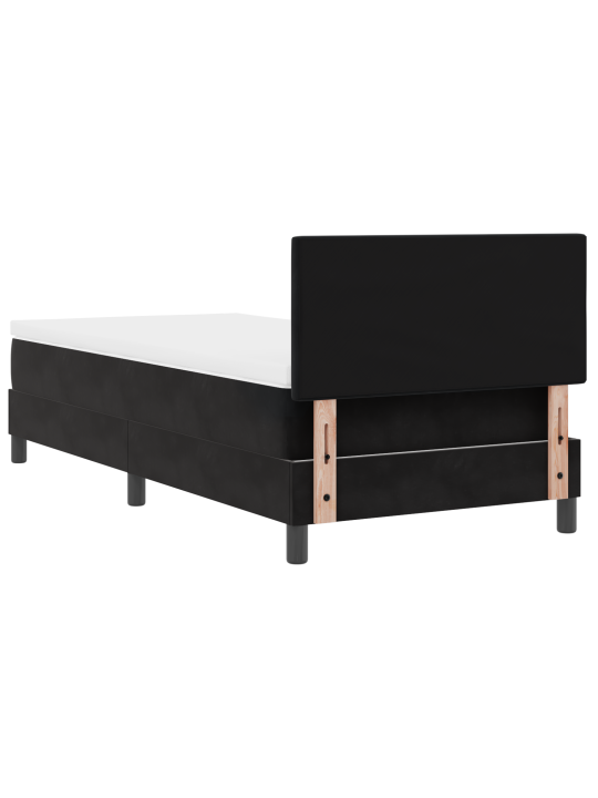 Box spring postel s matrací černá 100x200 cm samet