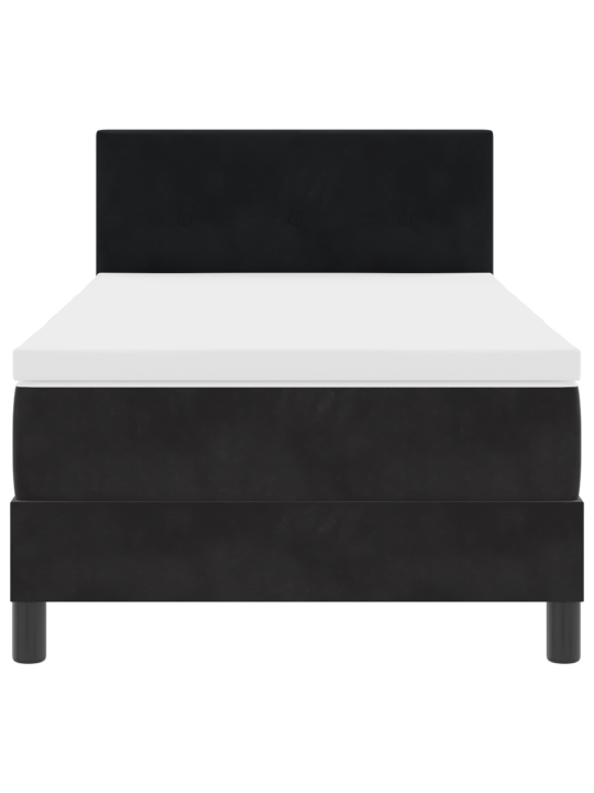 Box spring postel s matrací černá 100x200 cm samet