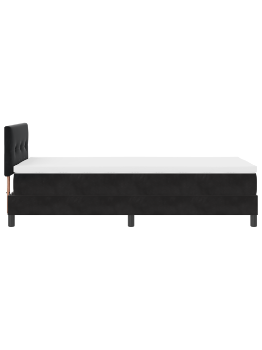 Box spring postel s matrací černá 100x200 cm samet