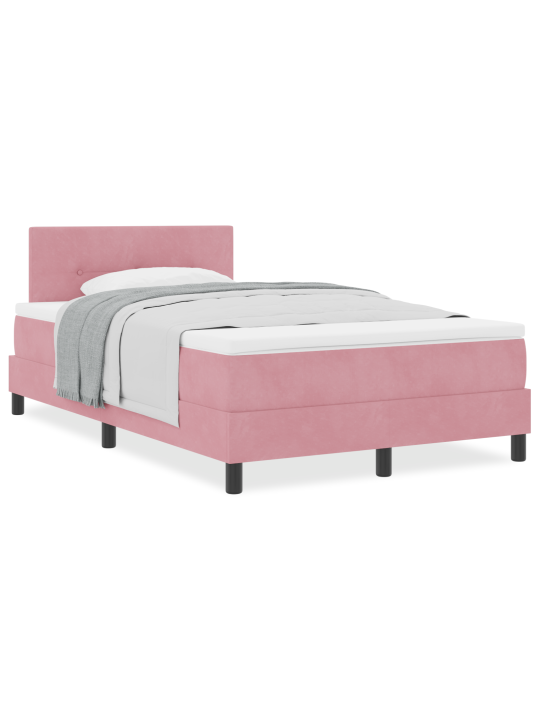 Box spring postel s matrací růžová 120x200 cm samet