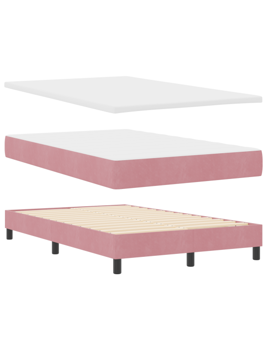 Box spring postel s matrací růžová 120x200 cm samet