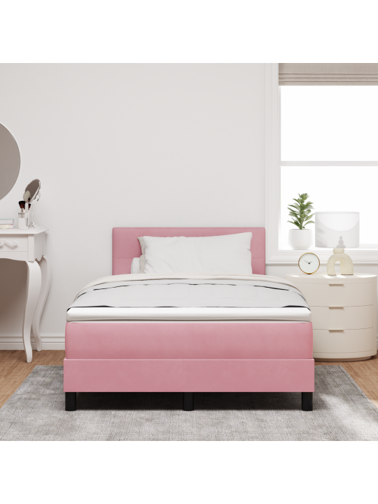Box spring postel s matrací růžová 120x200 cm samet