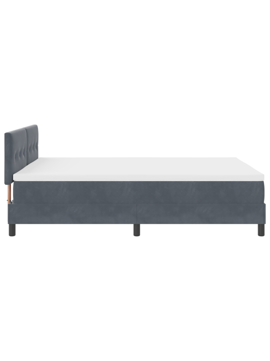 Box spring postel s matracemi tmavě šedá 140x190 cm samet