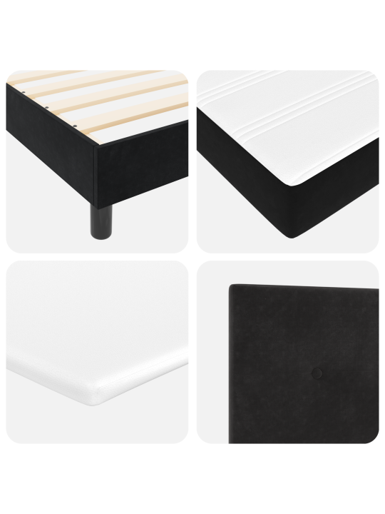 Box spring postel s matrací černá 140x190 cm samet