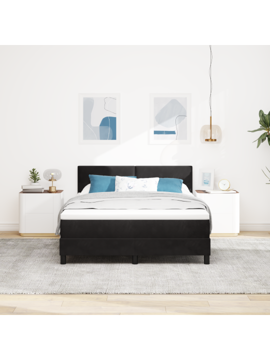 Box spring postel s matrací černá 140x190 cm samet
