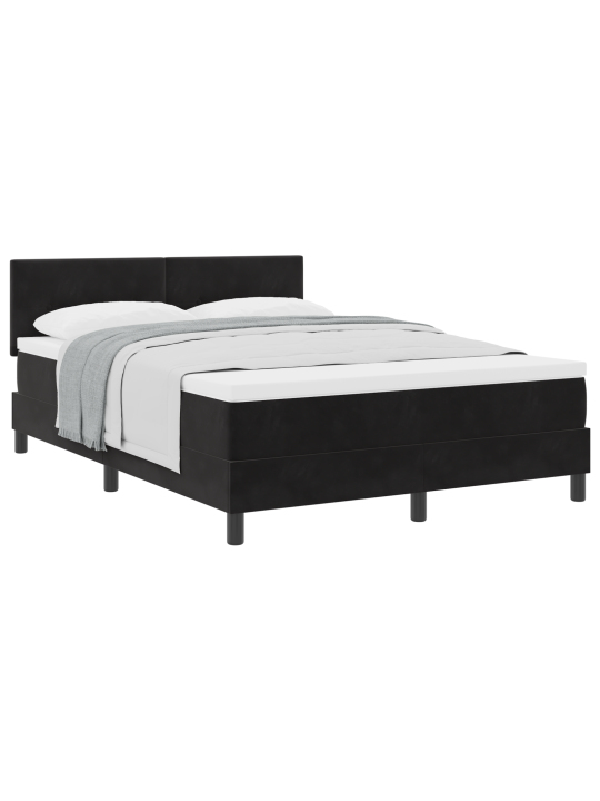 Box spring postel s matrací černá 140x190 cm samet