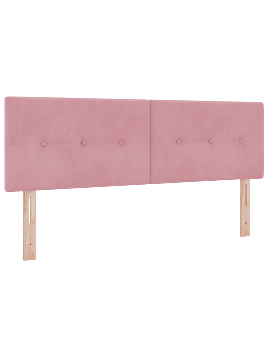 Růžová boxspring postel s matrací 140x190 cm samet