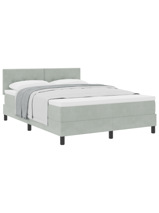 Box spring postel s matrací světle šedá 140x200 cm samet