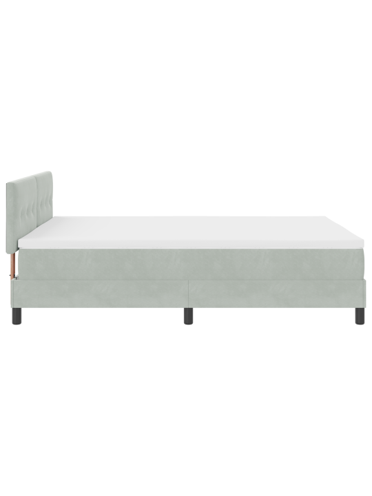 Box spring postel s matrací světle šedá 160x200 cm samet