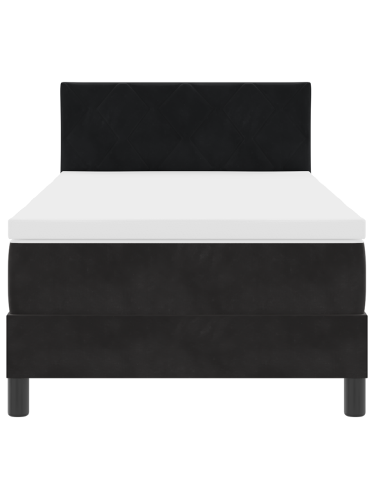 Box spring postel s matrací černá 90x200 cm samet