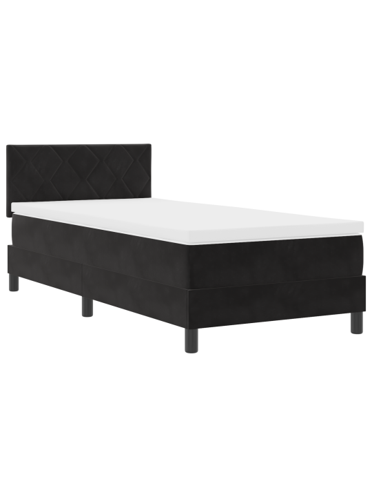 Box spring postel s matrací černá 100x200 cm samet
