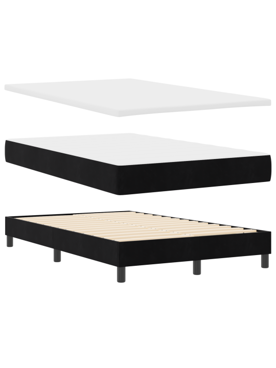 Box spring postel s matrací černá 120x200 cm samet