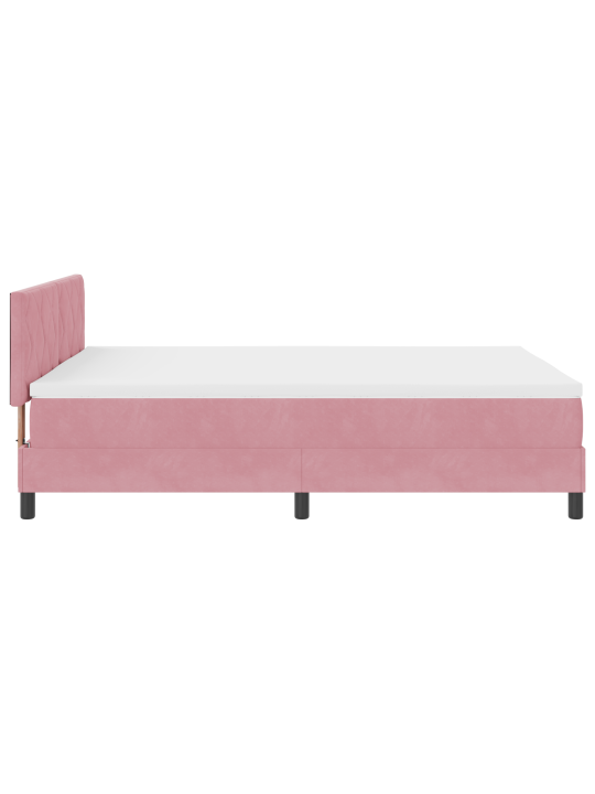 Box spring postel s matrací růžová 140x200 cm samet