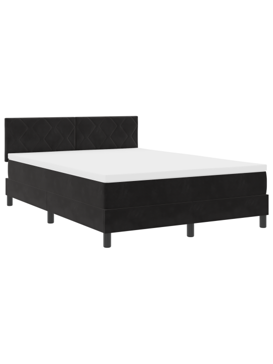Box spring postel s matrací černá 160x200 cm samet