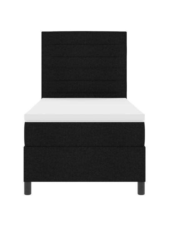 Box spring postel s matrací černá 80x200 cm tkanina