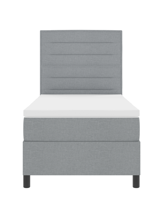 Box spring bed s matrací světle šedá 90x200 cm tkanina