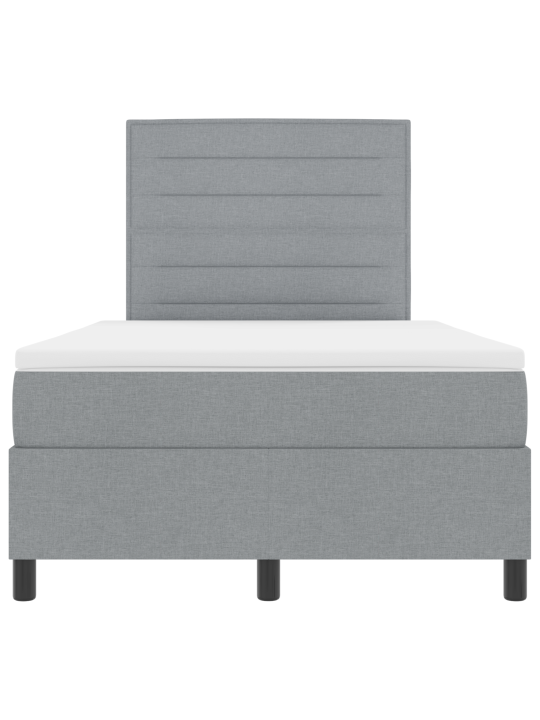 Box spring postel s matrací světle šedá malé dvojlůžko tkanina