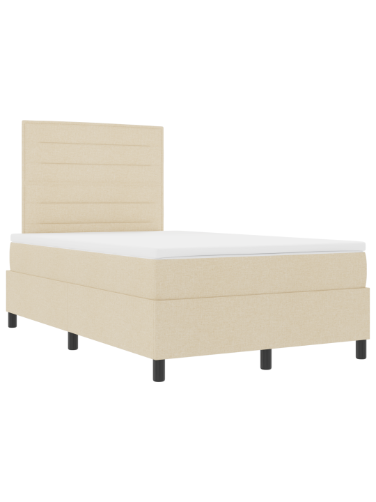 Box spring postel s matrací krém 120x200 cm textil
