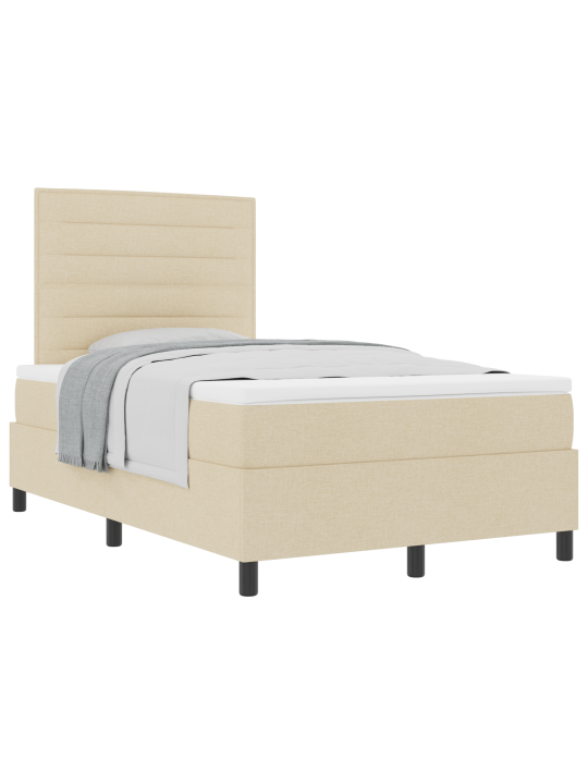 Box spring postel s matrací krém 120x200 cm textil