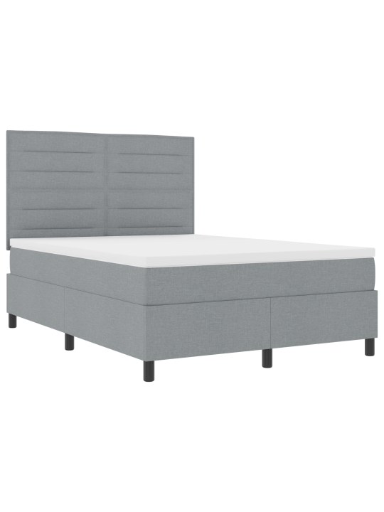 Box spring postel s matrací světle šedá 140x200 cm tkanina