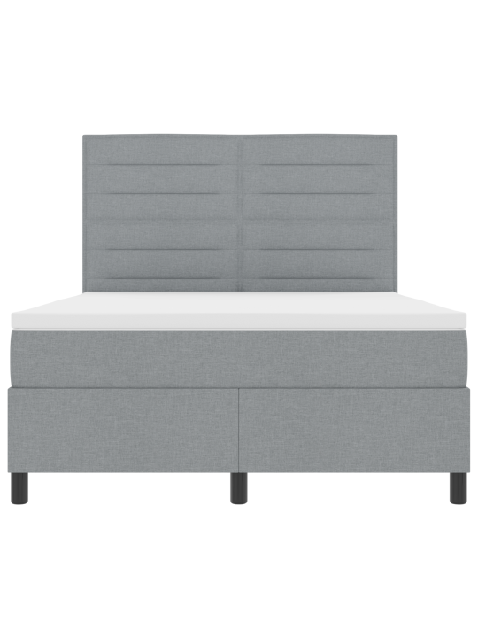 Box spring postel s matrací světle šedá 140x200 cm tkanina
