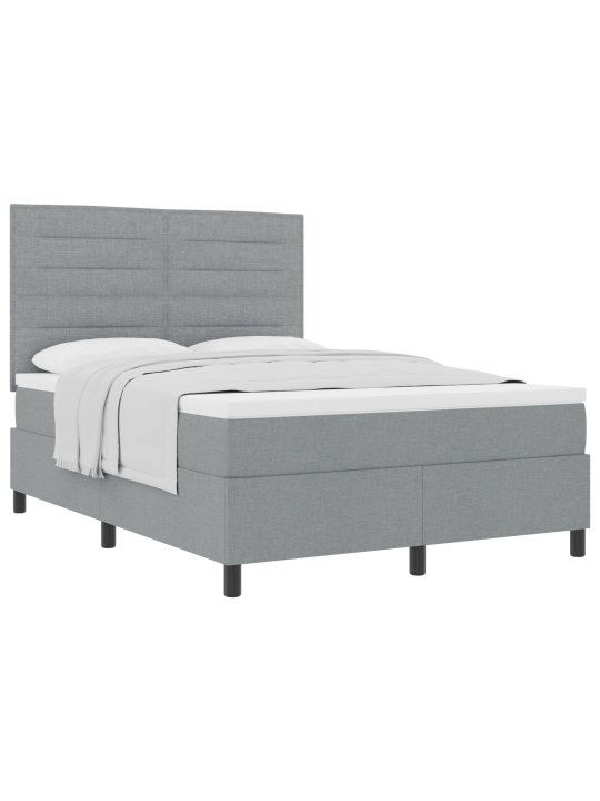 Box spring postel s matrací světle šedá 140x200 cm tkanina