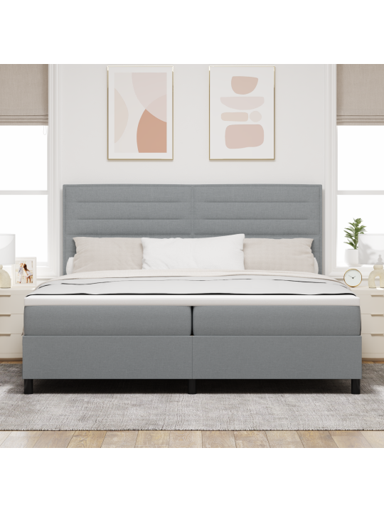 Box spring postel s matrací světle šedá 200x200 cm