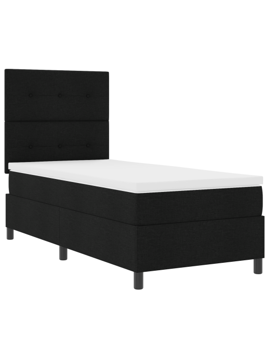 Box spring postel s matrací černá 90x200 cm tkanina