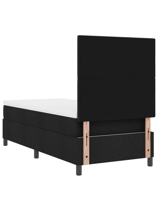 Box spring postel s matrací černá 90x200 cm tkanina