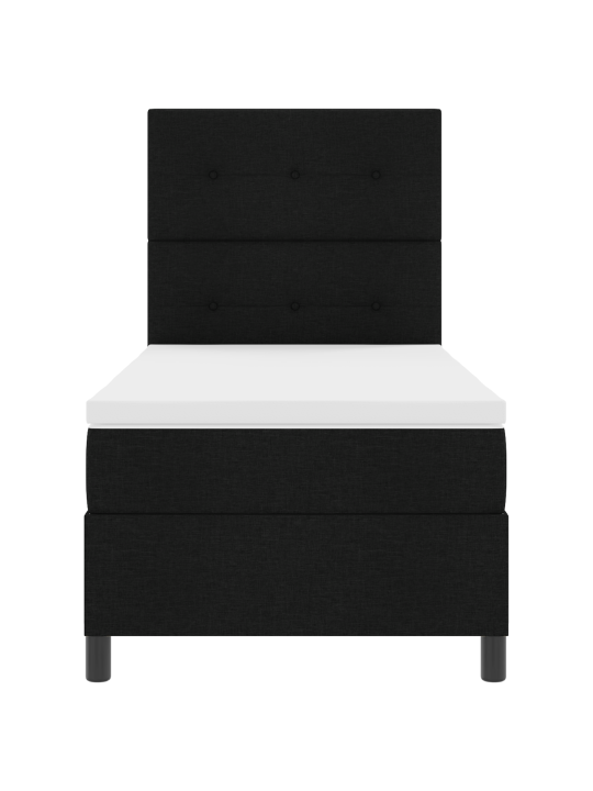 Box spring postel s matrací černá 90x200 cm tkanina