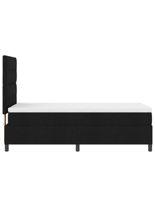 Box spring postel s matrací černá 90x200 cm tkanina