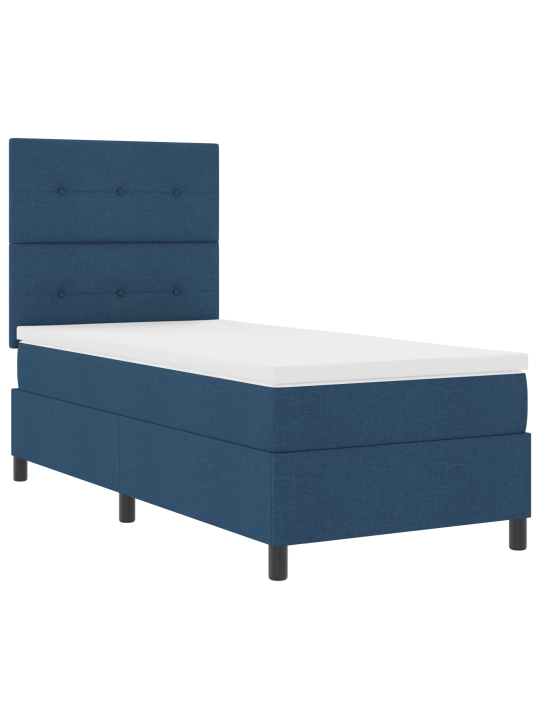 Box spring postel s matrací modrá 100x200 cm textil