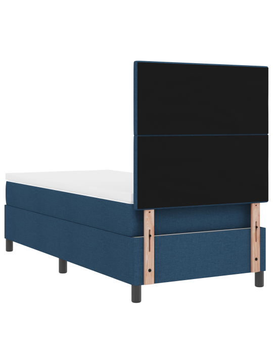 Box spring postel s matrací modrá 100x200 cm textil