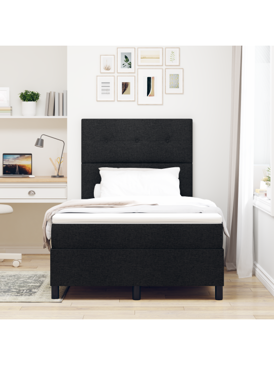 Box spring postel s matrací černá 120x200 cm textilie