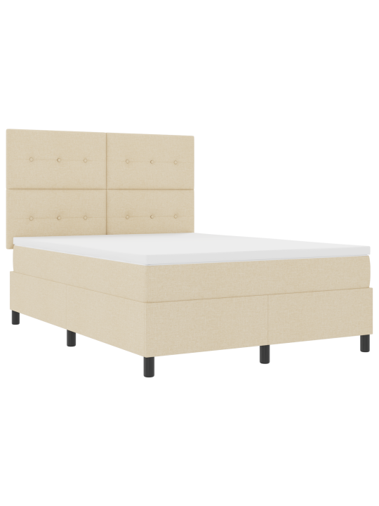 Box spring postel s matrací krémová 140 x 200 cm látka