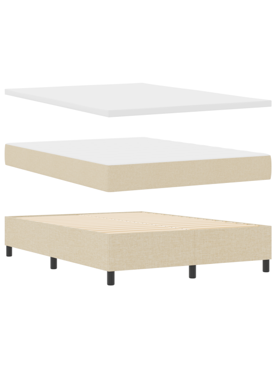 Box spring postel s matrací krémová 140 x 200 cm látka